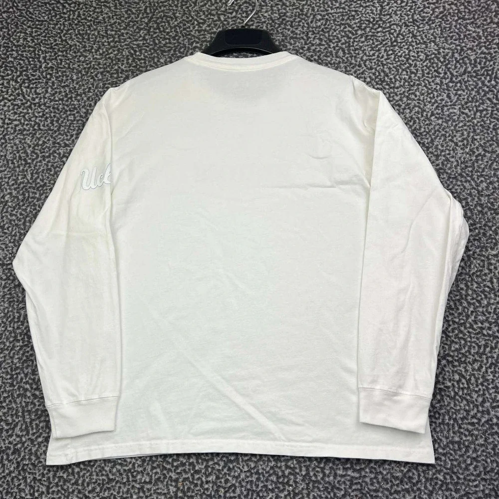 Air Jordan UCLA Bruins Shirt Men Large White Long Sleeve Crewneck Cotton L